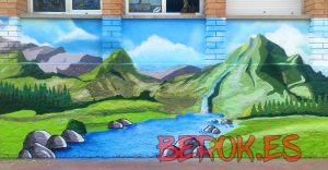 graffiti mural rocodromo